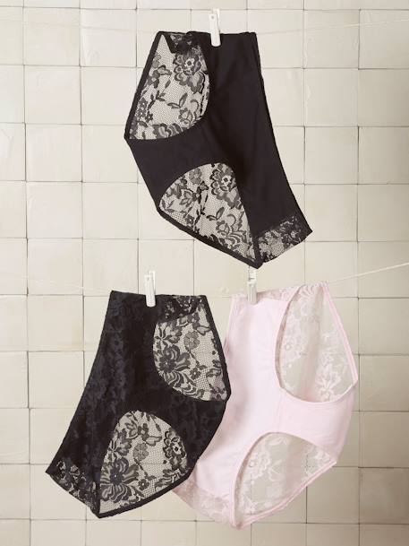 Lot 3 culottes grossesse dentelle coton bio rose pâle - vertbaudet enfant 
