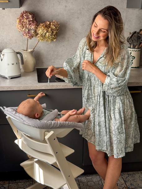 Chaise haute évolutive écru+gris - vertbaudet enfant 