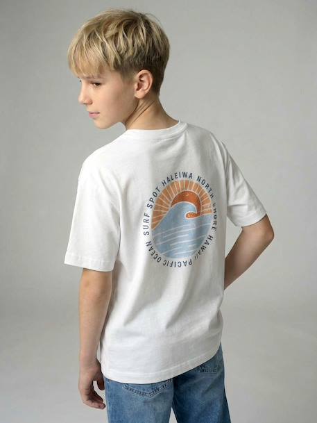 Garçon-T-shirt garçon motif devant/dos effet délavé