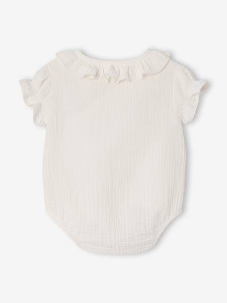 Body met korte mouwen voor babymeisjes ecru - vertbaudet enfant 