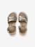Leren sandalen met klittenband voor meisjes goud - vertbaudet enfant 