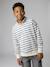 Sweat garçon col montant zippe rayé bleu - vertbaudet enfant 