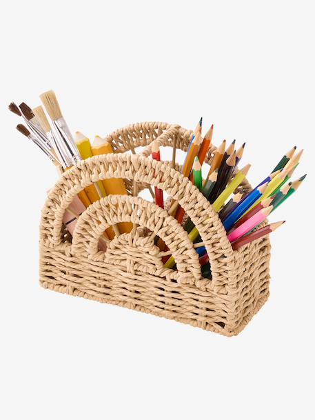Pot crayons corde de papier arc-en-ciel beige - vertbaudet enfant 