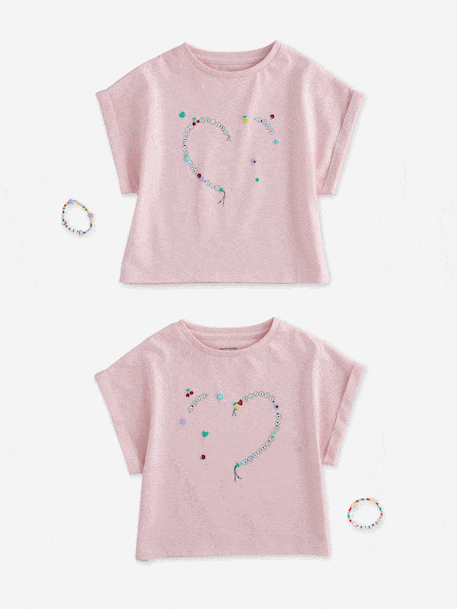 Fille-Lot 2 T-shirts et 2 bracelets meilleures amies 