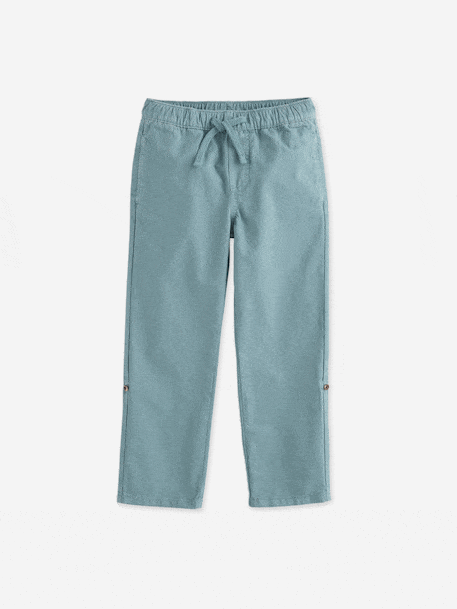 Pantalon garçon retroussable vert émeraude - vertbaudet enfant 