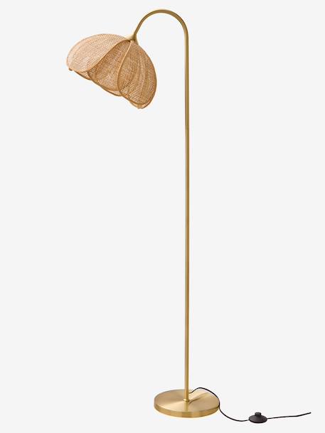 Lampadaire rotin fleur métal doré - vertbaudet enfant 