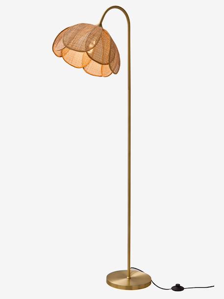 Lampadaire rotin fleur métal doré - vertbaudet enfant 