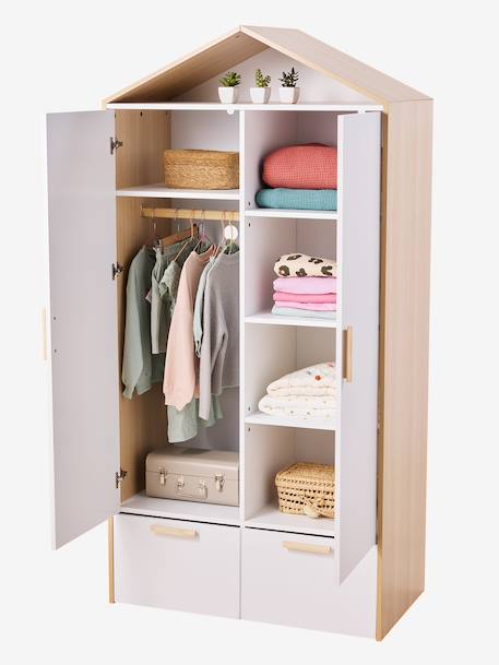 Armoire cabane en bois enfant blanc - vertbaudet enfant 