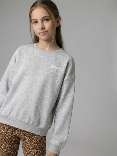 Sweat essentiel fille Jonen gris chiné - vertbaudet enfant 