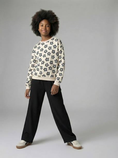 Pantalon large fille maille anthracite - vertbaudet enfant 