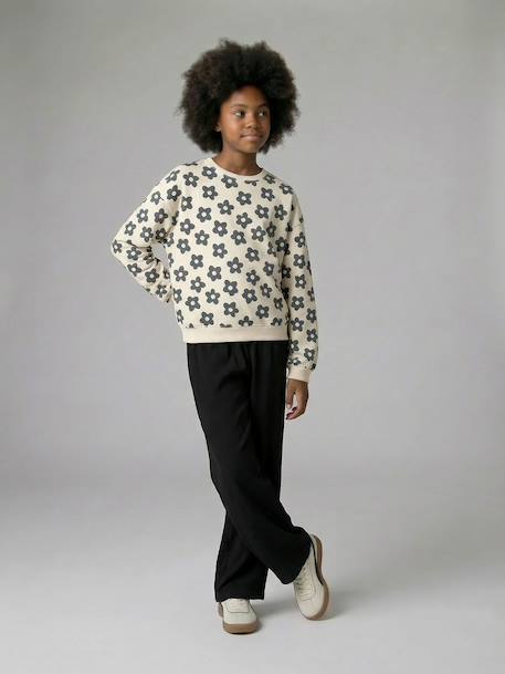 Sweat coupe large marine+marron+vanille - vertbaudet enfant 