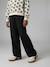 Pantalon large fille maille anthracite - vertbaudet enfant 