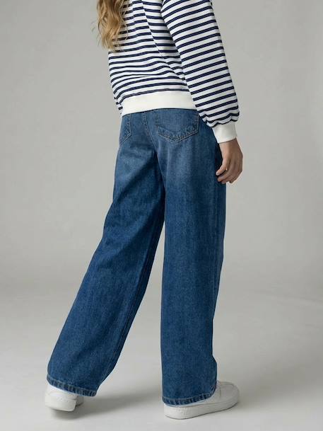 Pantalon large fille denim bleu clair+bleu moyen+denim gris - vertbaudet enfant 