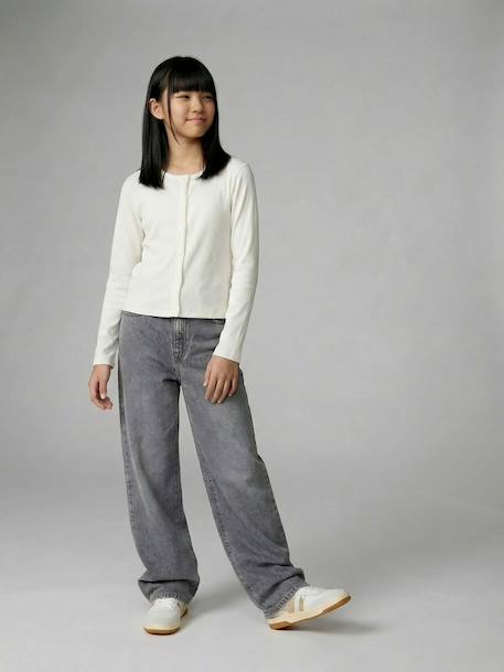 Pantalon large fille denim bleu clair+bleu moyen+denim gris - vertbaudet enfant 