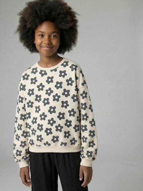 Fille-Sweat coupe large