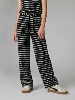 -Pantalon large en maille fantaisie fille