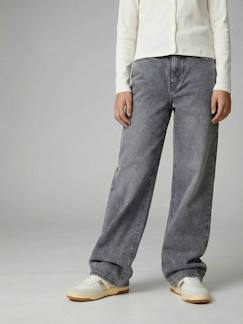 -Pantalon large fille denim