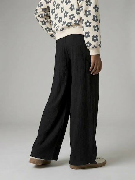 Pantalon large fille maille anthracite - vertbaudet enfant 