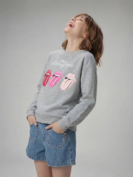 Sweater meisje ROLLING STONES gemêleerd grijs - vertbaudet enfant 