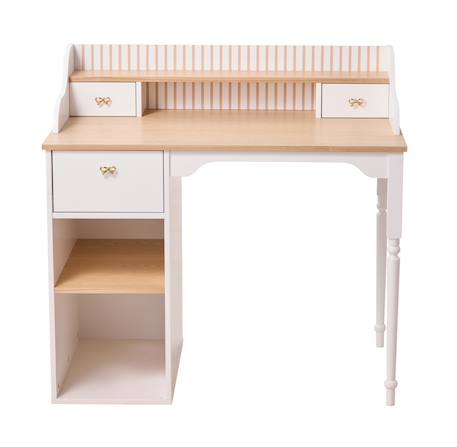 Houten kinderbureau met opbergruimtes ecru - vertbaudet enfant 