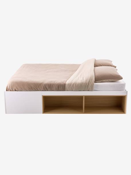 Tweepersoonsbed met opbergruimte 140x190cm wit - vertbaudet enfant 