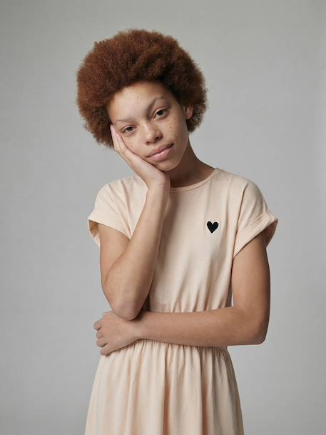 Robe fille avec ouvertures côtés anthracite+vanille - vertbaudet enfant 