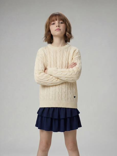 Pull torsadé fille Jonen vanille - vertbaudet enfant 