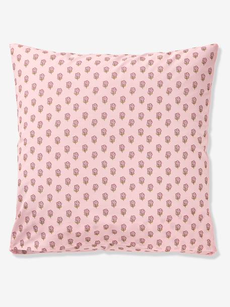 Parure housse de couette et taie d'oreiller rose imprimé - vertbaudet enfant 
