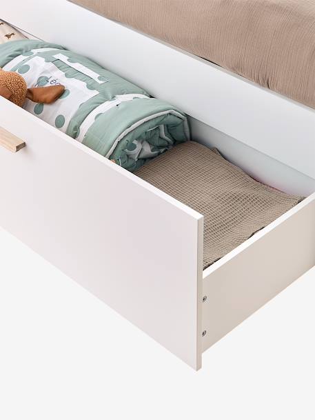 Lit double avec rangement ASPEN 140x200cm blanc - vertbaudet enfant 