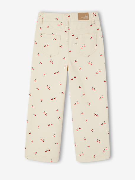 Pantalon large fille cerises coton vanille - vertbaudet enfant 