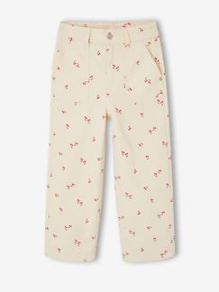 -Pantalon large fille cerises coton