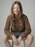 Sweat coupe large marine+marron+vanille - vertbaudet enfant 