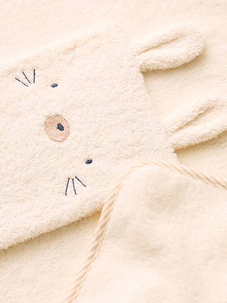 Cape de bain et gant en coton personnalisable noisette - vertbaudet enfant 