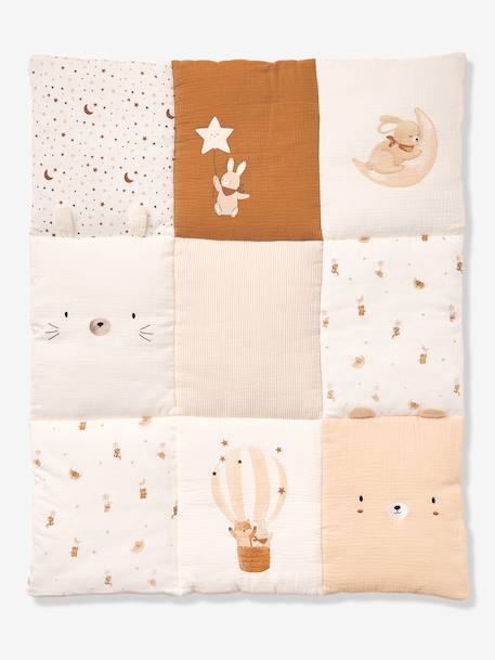 Tapis de sol patchwork coton beige - vertbaudet enfant 