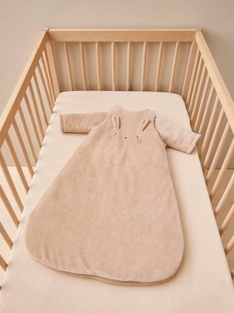 Baby trappelzak  fluweel / velours  rib beige - vertbaudet enfant 