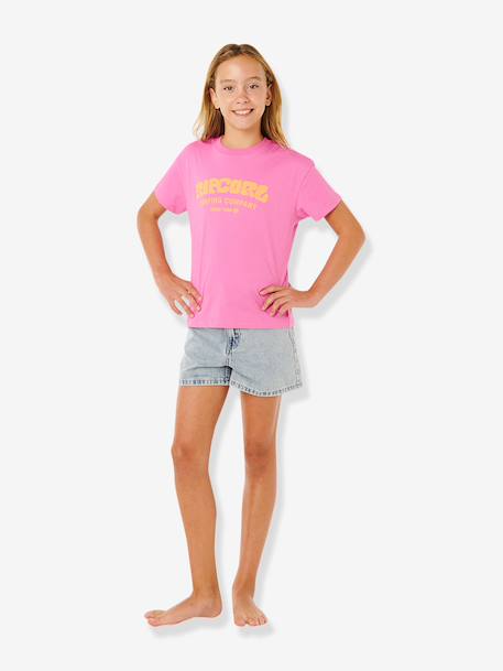 Tee shirt manches courtes fille rose - vertbaudet enfant 