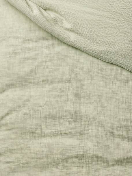 Bedset dekbedovertrek en kussensloop in Ã©Ã©n kleur oudroze+saliegroen - vertbaudet enfant 