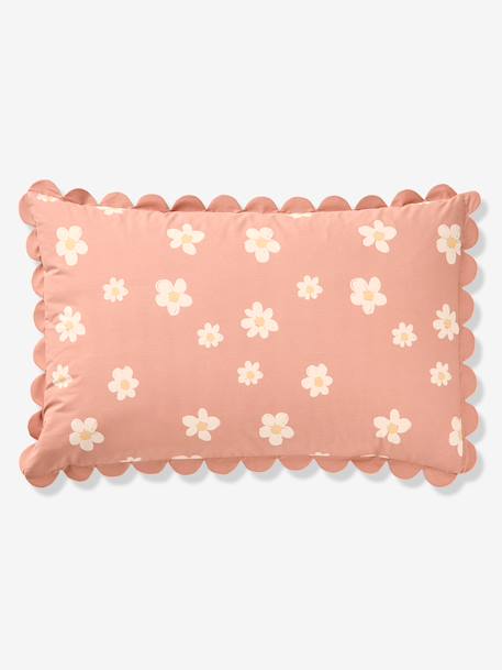 Parure housse de couette et taie d'oreiller rose imprimé - vertbaudet enfant 