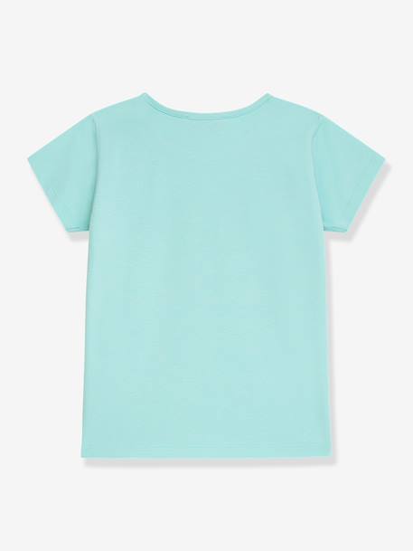Meisjesshirt met regenboog van pailletten DANAMADE ijsblauw+roze (poederkleur) - vertbaudet enfant 