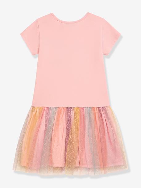 Meisjesjurk DANAMADE met eenhoornprint van pailletten en tule rok roze (poederkleur) - vertbaudet enfant 