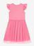 Robe avec jupe en tulle arc-en-ciel et manches volantées fille DANAMADE rose dragée+turquoise - vertbaudet enfant 