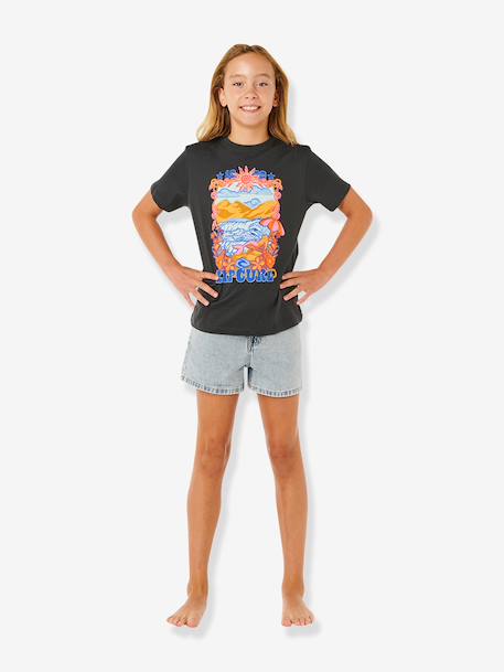T-shirt met korte mouwen voor meisjes zwart - vertbaudet enfant 