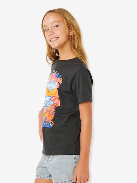 T-shirt manches courtes fille noir - vertbaudet enfant 