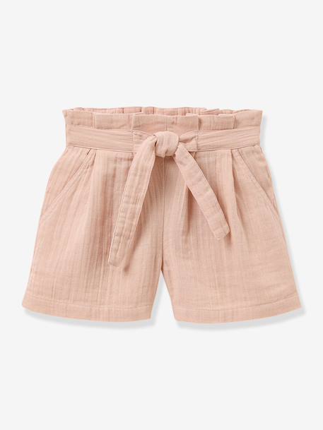 Fille-Short fille taille ceinturée