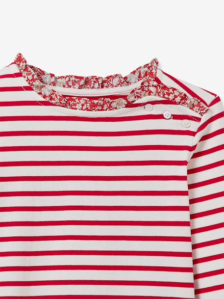 T-shirt manches longues rayé rouge - vertbaudet enfant 