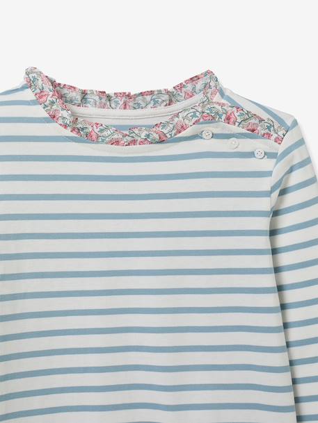 T-shirt manches longues marinière rose clair - vertbaudet enfant 