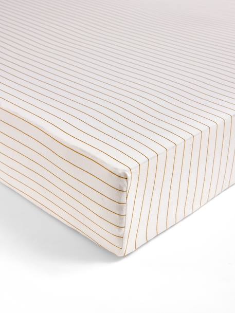 Gestreept jersey hoeslaken baby bruin, gestreept - vertbaudet enfant 