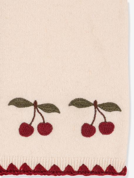 Cardigan brodé cerise beige - vertbaudet enfant 