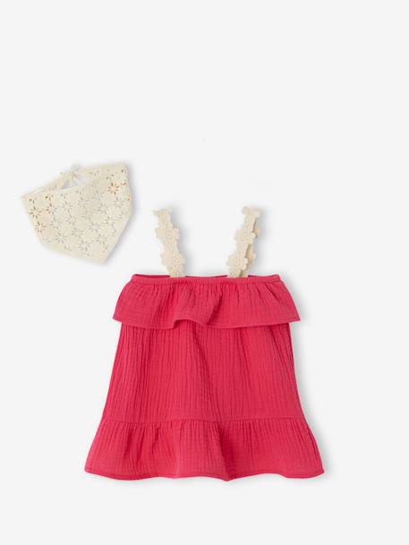 Ensemble robe bandana bébé fille framboise - vertbaudet enfant 