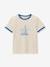 Tee-shirt à col contrasté garçon écru - vertbaudet enfant 
